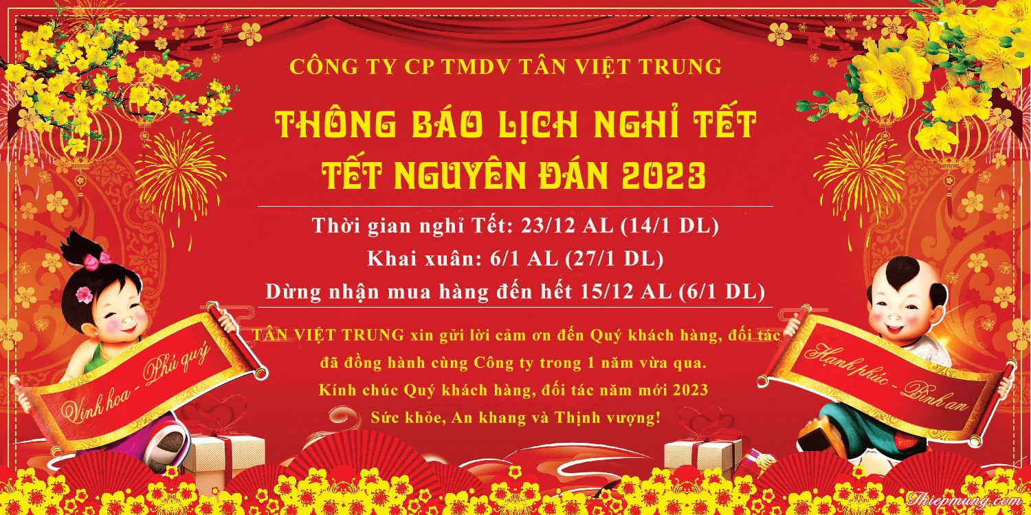 LỊCH NGHỈ VÀ LÀM VIỆC TẾT NGUYÊN ĐÁN 2023